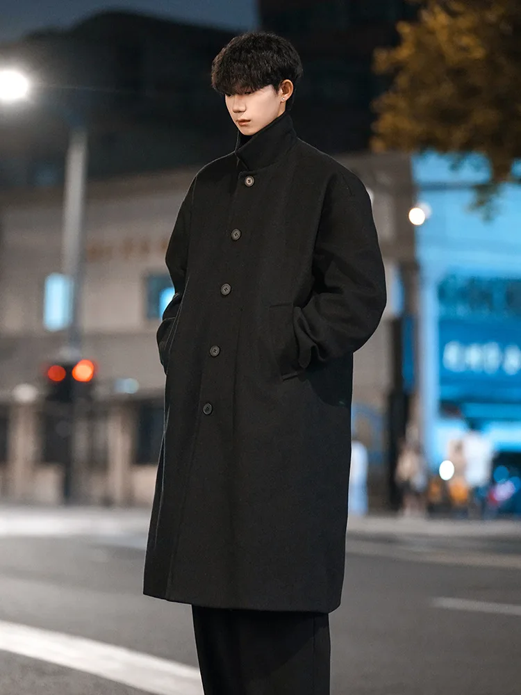 

Мужское пальто макси из шерстяной смеси с капюшоном для защиты головы от холода, дождя, снега, льда, града, ветра и шторма.