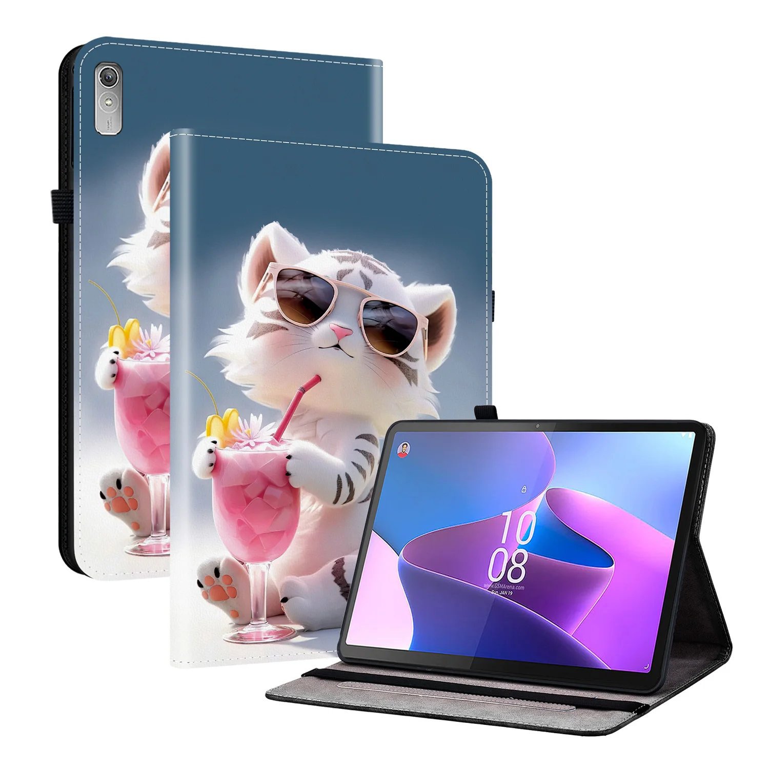 

Окрашенный чехол для Lenovo Tab P11 Gen2 Xiaoxin Pad Plus 2023, 11,5 TB-350FU XU, регулируемая задняя крышка из ТПУ, слот для карт, держатель для ручки