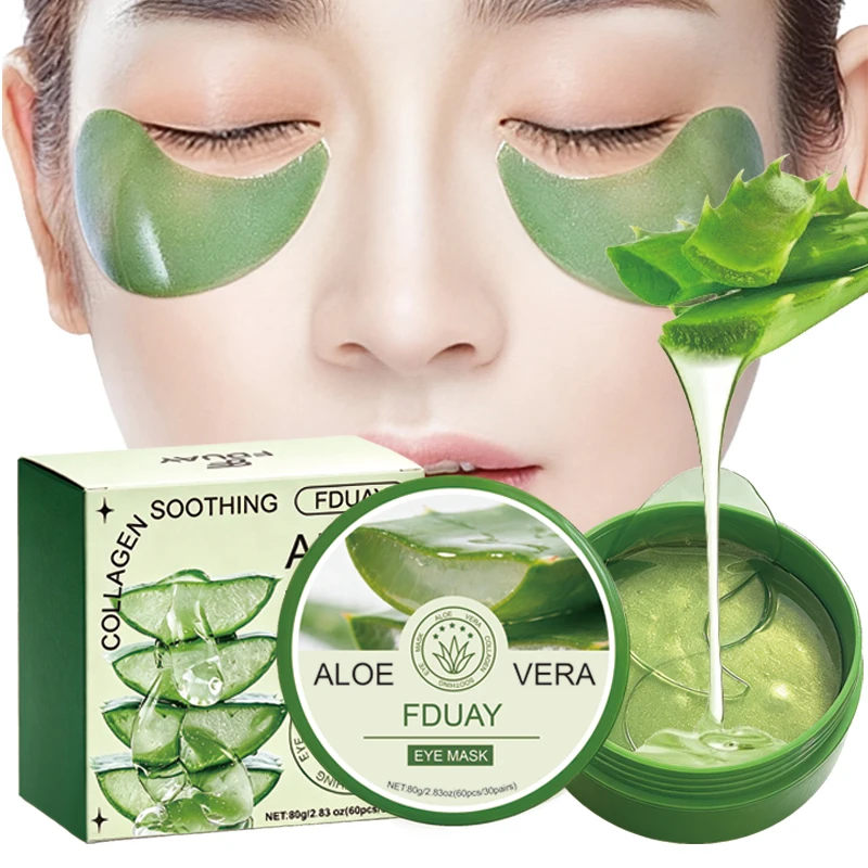 Green Hydrogel Eye Patches, Deep Moisturizing Under Eye Mask, Hydrate & Nourish Eye Skin, Reduce Dry Lines Daily Eye Care