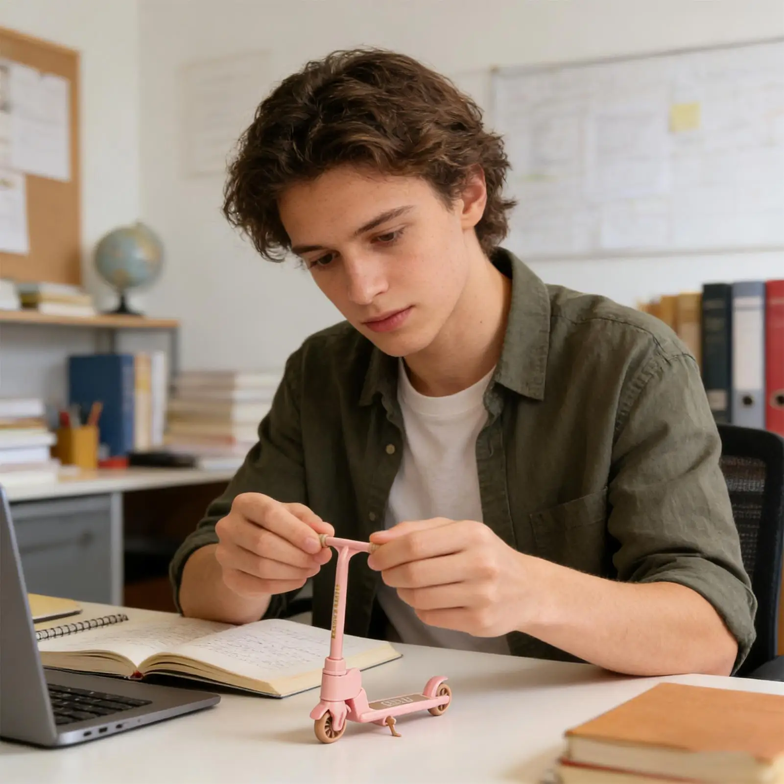 Patinete de juguete de dos ruedas, dispositivo de escritorio antideslizante plegable, Scooter con yema del dedo para niños, fiesta, hogar, escuela, viaje, entretenimiento