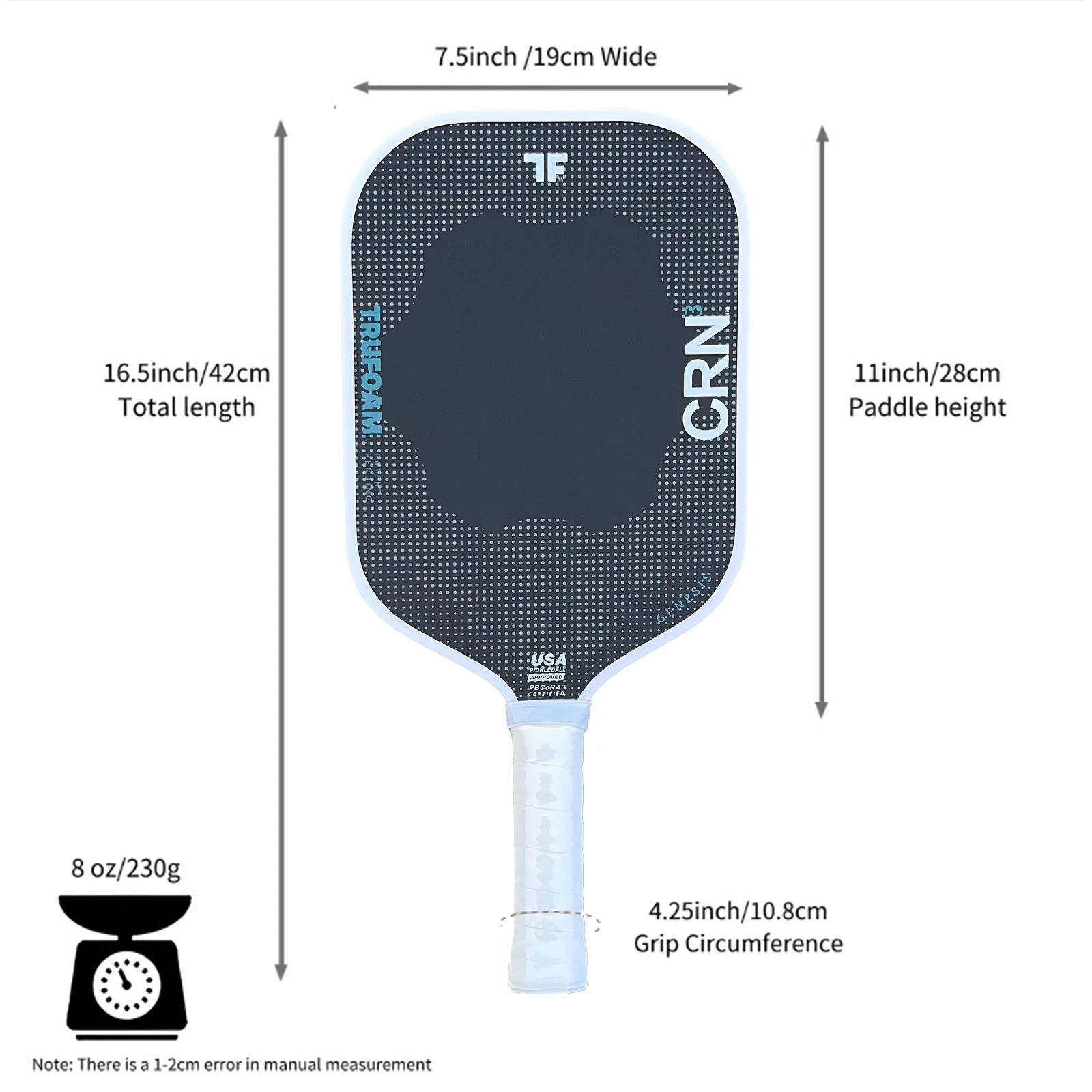 MONDEX ألياف الكربون Gen-4 رغوة الأساسية مضرب كرة المخلل توسيع الحلو بقعة CRB Trufoam Pickleball Paddle700 مضرب ألياف الكربون #6