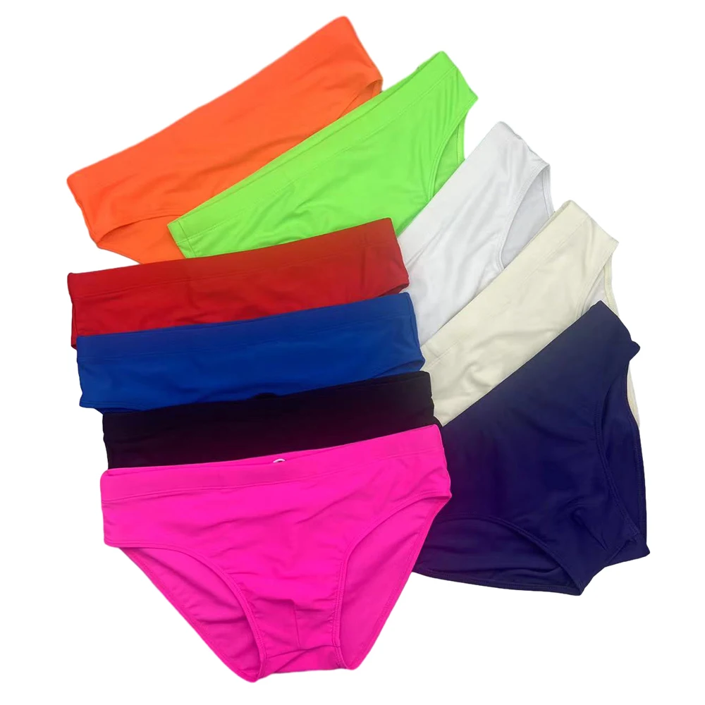 Sexy Low Waist Swim Briefs Mens Solid Quick Dry Bathing Suit Summer Nylon Pouch Pad Swimwear Male Sport Beach Surfing Swimsuits