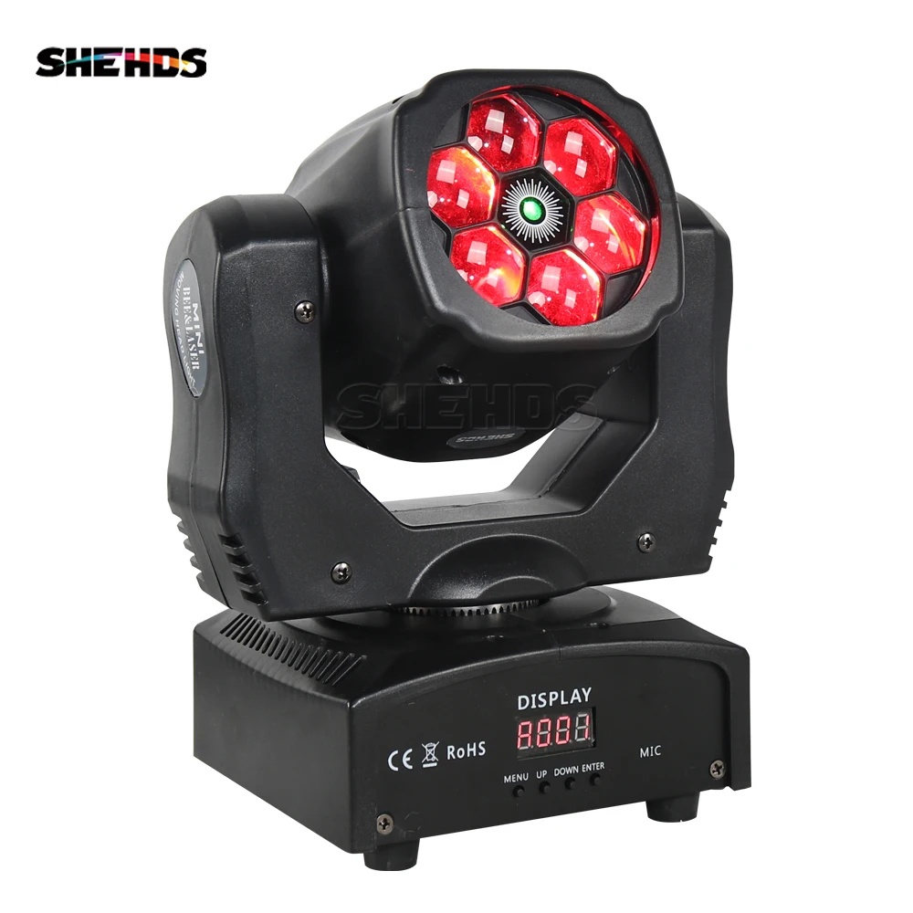 SHEHDS 6X15W RGBW Beam Bees Eyes Moving Head Lighting  for DJ Club Patry KTV Concert Light Equipment