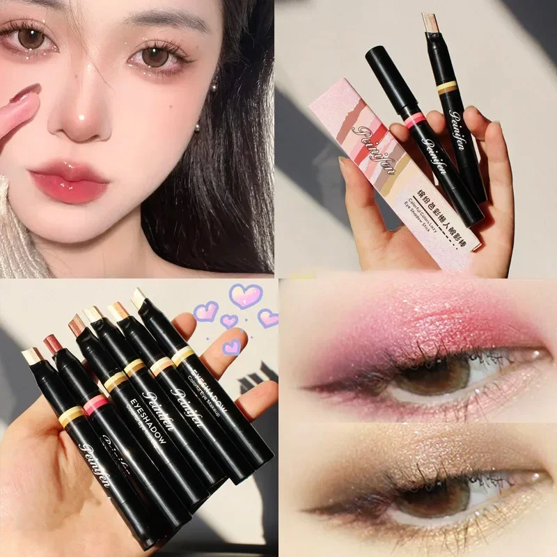 Gradient Shimmer Color Eye Shadow Cream Pen Double Color Eyeshadow Stick Eye Make Up Cosmetic Eyeshadow Stick Korean Makeup Tool