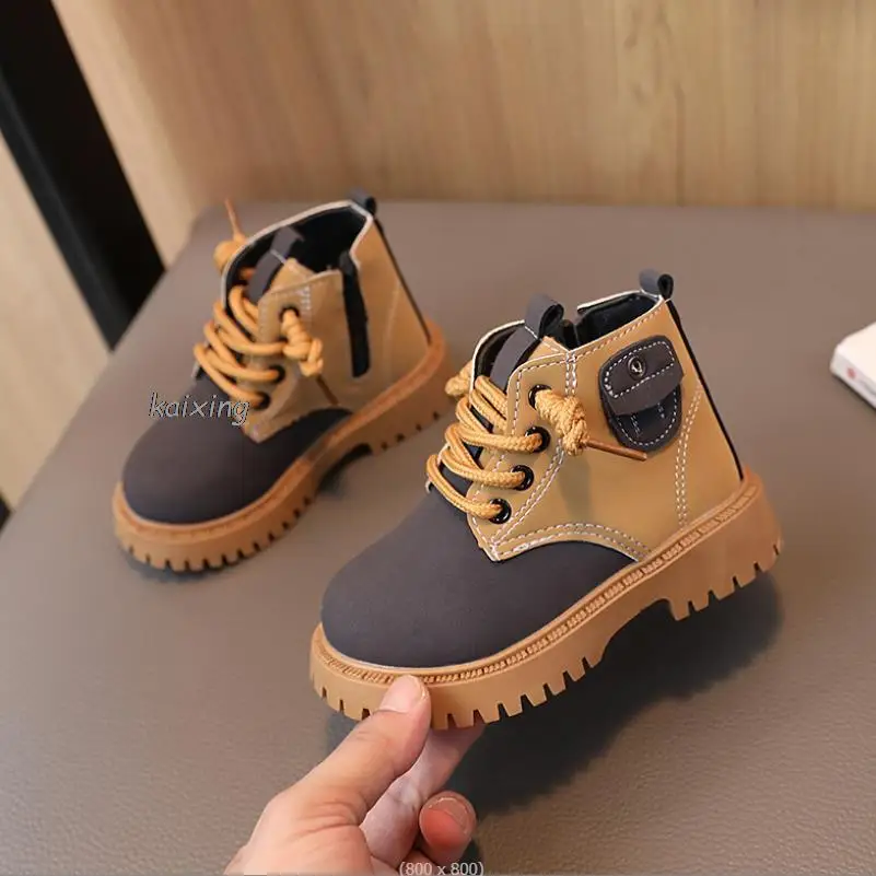 Baby Kids Short Boots Boys Shoes Autumn Winter Leather Children Boots Fashion Toddler Girls Boots Boots Kids Snow Shoes