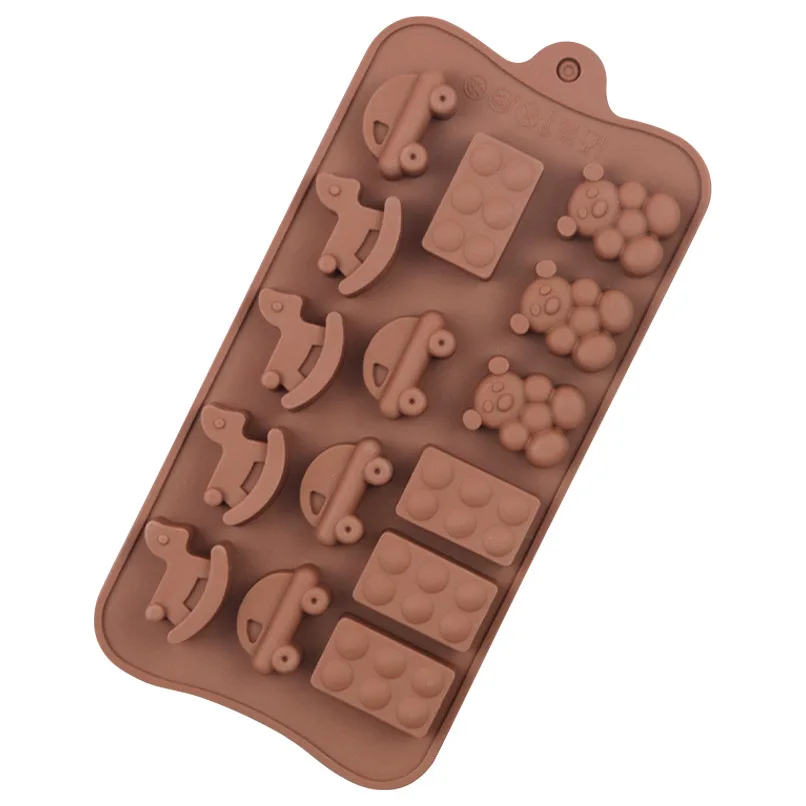 Wholesale Trojan Building Block Silicone Chocolate Mold Ice Grid Mould Gypsum for Home Homemade Diy Molds 376