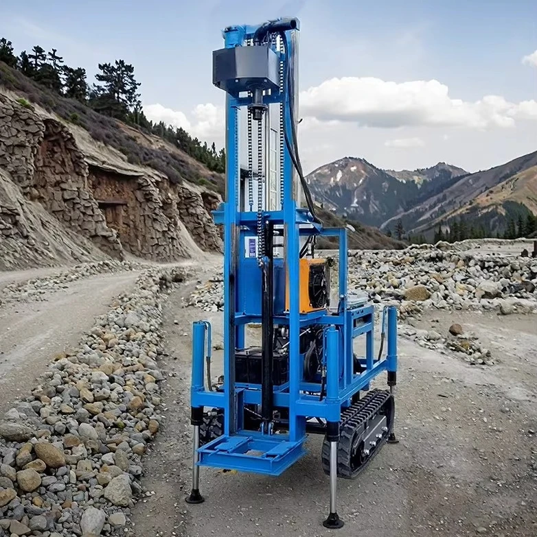 Farmland Irrigation Mini Mobile Track 100m 200m 300m Artesian Water Rotary Drilling Rig Crawler Water Well Drilling Rig Machine