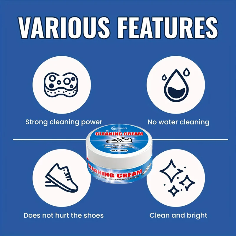 

Крем для отбеливания и очистки обуви — безводный, нежная формула, не повреждает поверхности обуви, не требующий ополаскивания, низкий запах, му