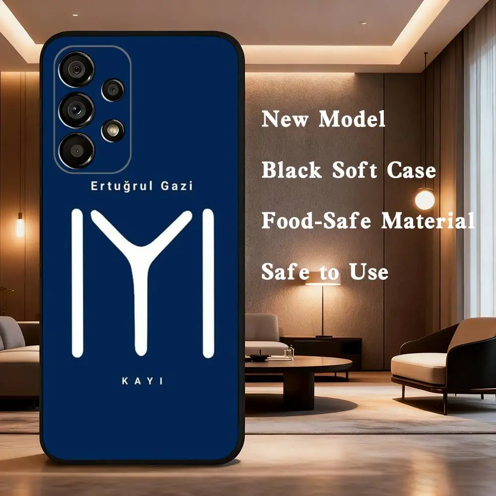 Auferstehung Ertugrul Kayi Flagge Handyhülle für Samsung Galaxy A73,31,32,72,41,53,52,71,22,5G,Note,J7,8,9 Soft Black Cover