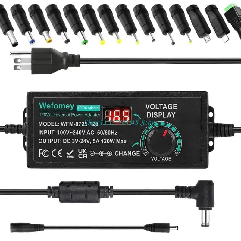 R53F Adjustable Power Supply Adapter Universals 100V-240V Power Adapter Converter