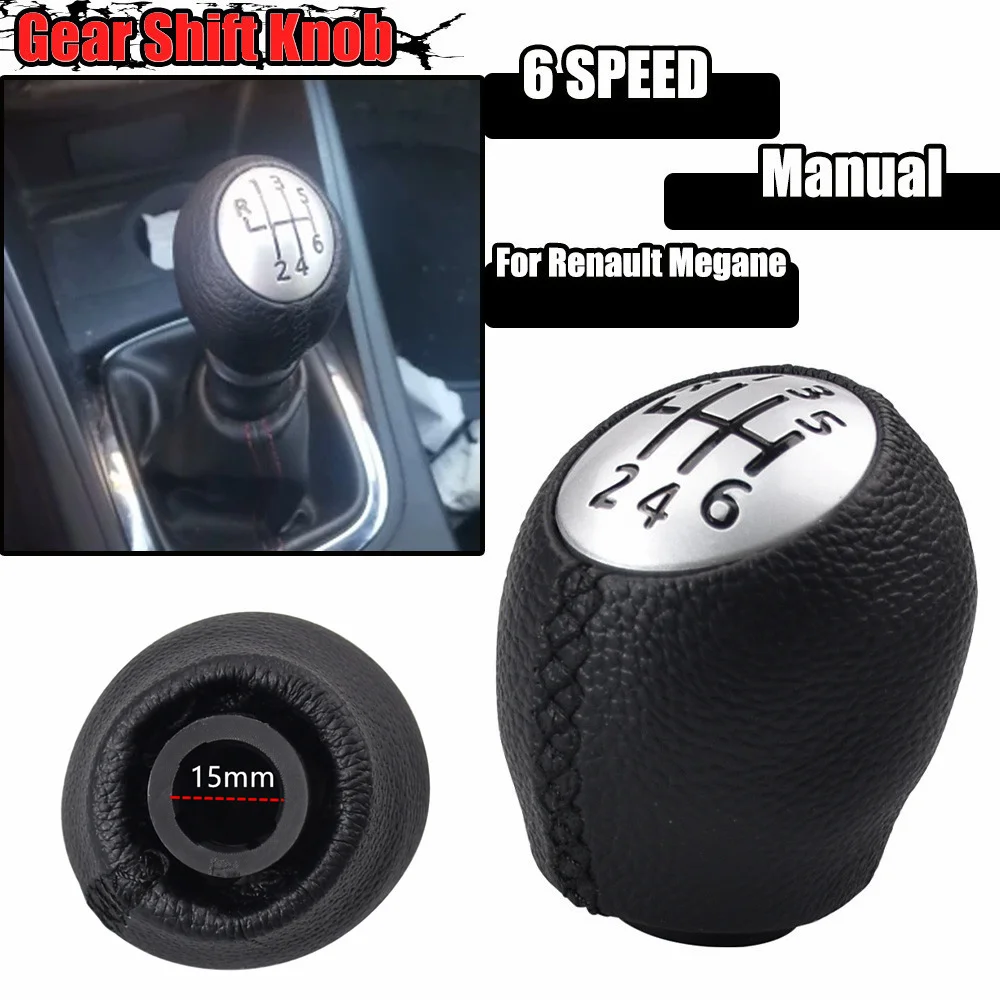 Car Gear Shift Knob Stick Shifter Lever Handle 5/6 Speed For Renault Megane Scenic III 3 Laguna Master Trafic Vauxhall Opel