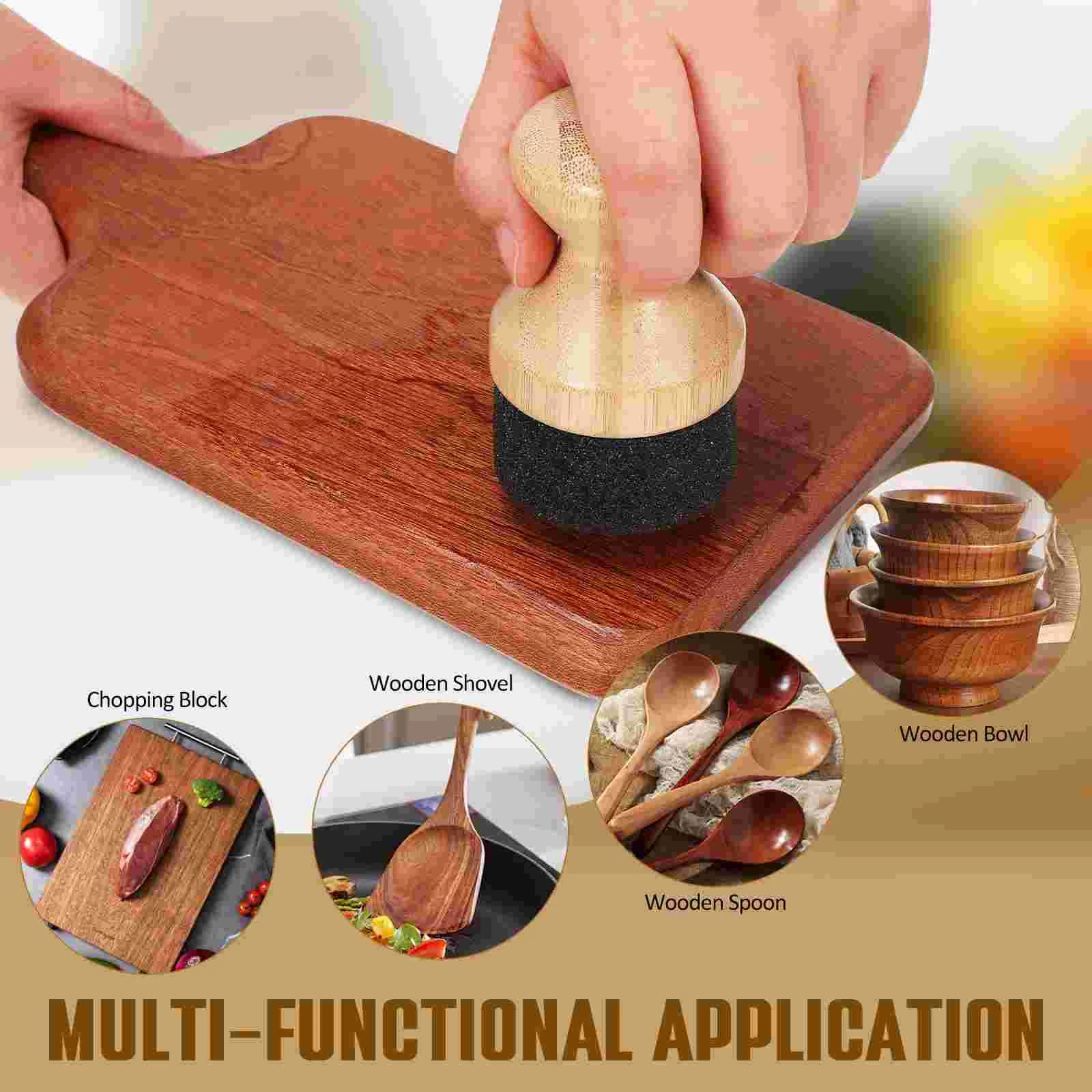 1 Mineral Oil Utensil Applicator Wax For Wood Cutting Board Cream Block Bamboo + Sponge Work Brush And