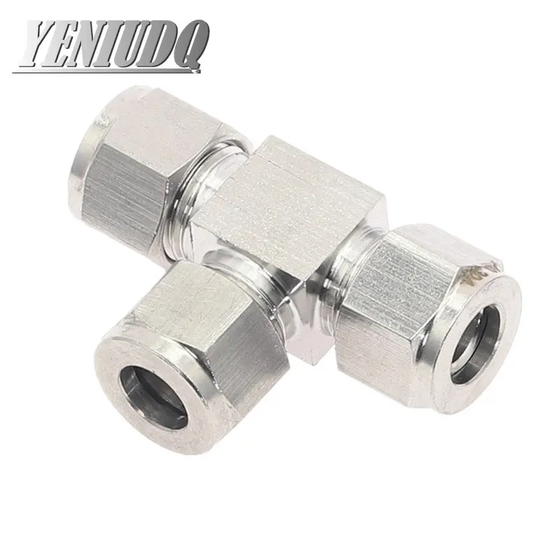 1szt Stal nierdzewna 304 3mm 4mm 6mm 8mm 10mm 12mm 16mm Podwójna tuleja trójnika Złączka rurowa Złączka rurowa