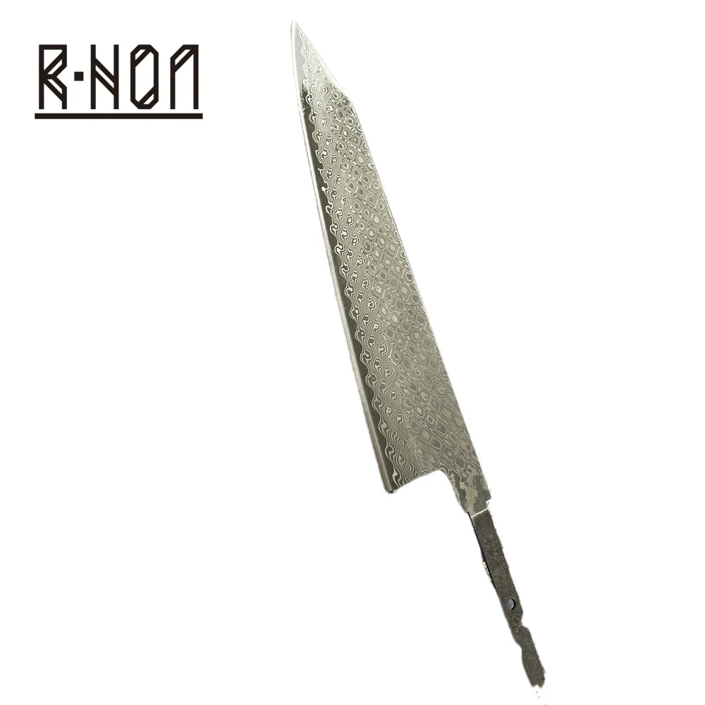 RHON Razor Sharp VG10 Damascus Steel Japanese Kitchen Knives DIY Kiritsuke Slicing Salmon Fish Vegetable Cutting Net Knife Blade