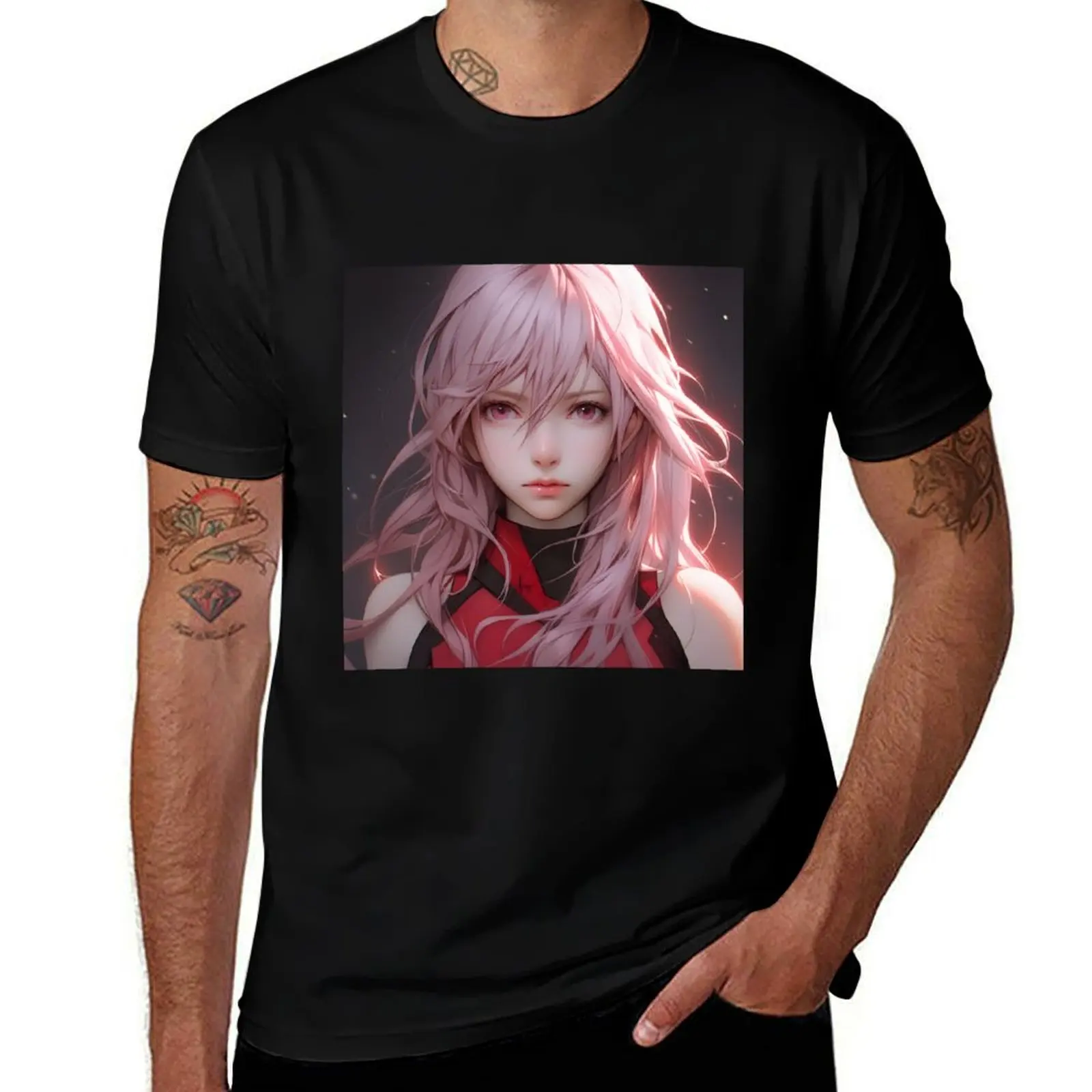 Inori GC Cute Anime Girl T-Shirt plain cute tops blanks anime t shirts t shirts for men