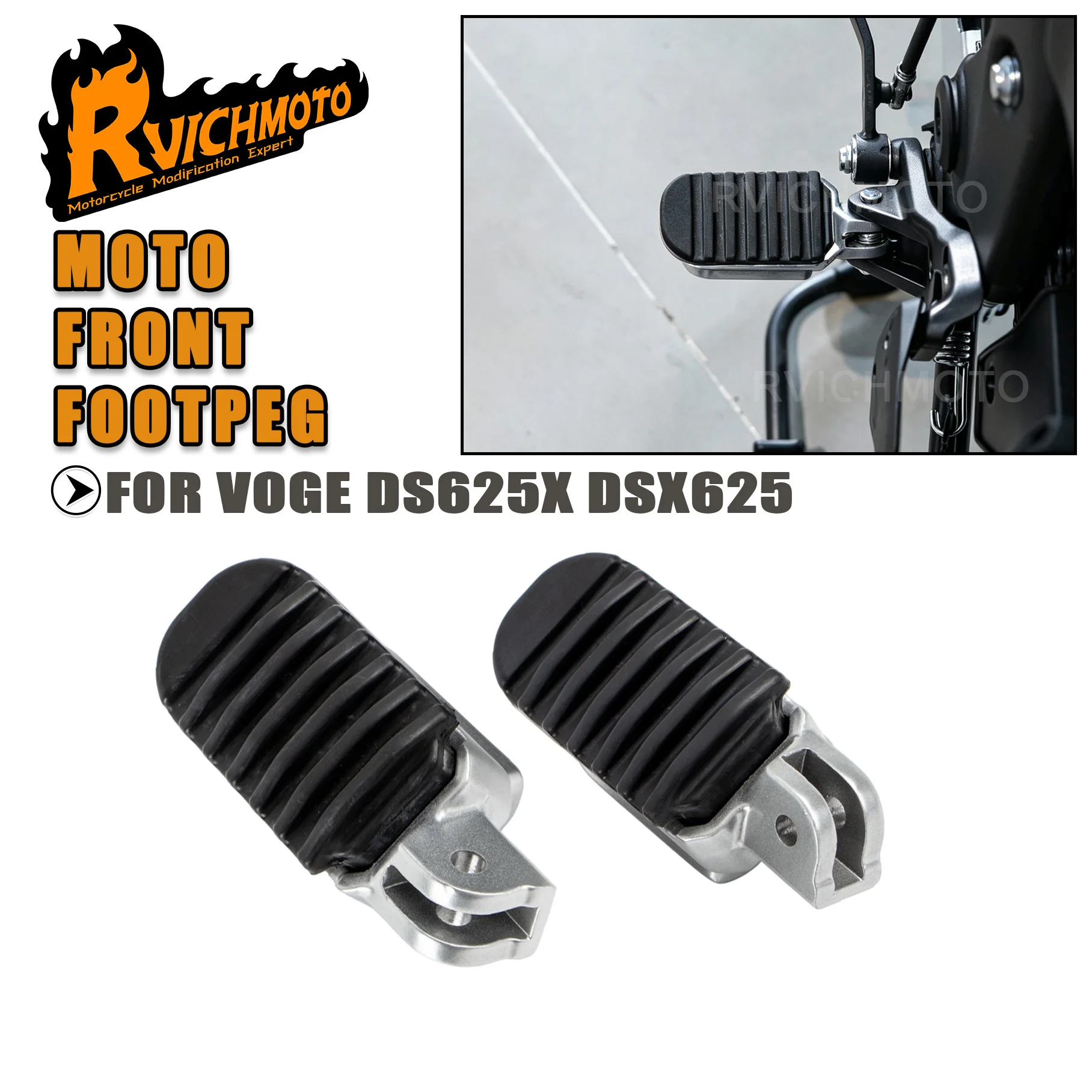 耐久性のある滑り止めフロントフットレストフットペグペダル修理キット-voge-ds625x-dsx625-625-dsx-625-rally用-全年式アップグレードスペアパーツ