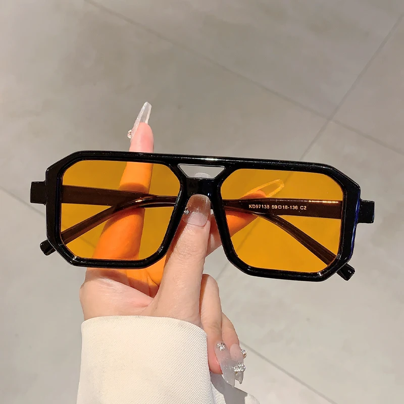1/3 szt. Modne kwadratowe okulary przeciwsłoneczne Retro Oversize Gradient Damskie Okulary Przeciwsłoneczne Męskie Markowe Okulary do Jazdy Samochodem i Wędkarstwa