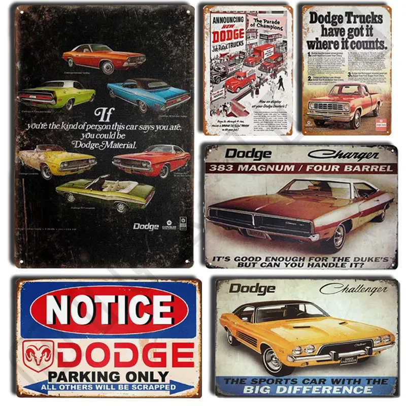 Dodge RAM Parking Only Metal Tin Signs,Retro Poster for Home Bedroom Garage Bar Club Vintage Wall Art Decor