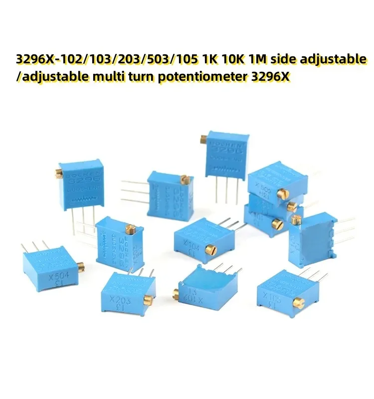 10PCS 3296X-102/103/203/503/105 1K 10K 1M side verstelbare/verstelbare multi turn potentiometer 3296X