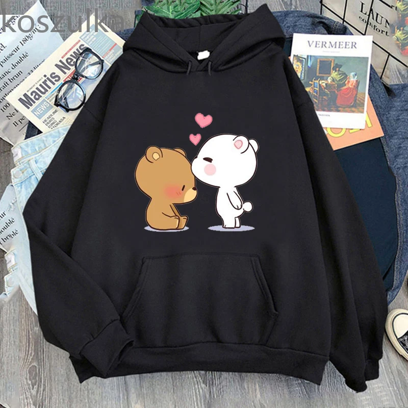 Bubu Dudu-sudaderas con capucha para mujer, chándal Harajuku con patrón divertido, Sudadera con capucha de estilo coreano, Tops con estampado de dibujos animados bonitos