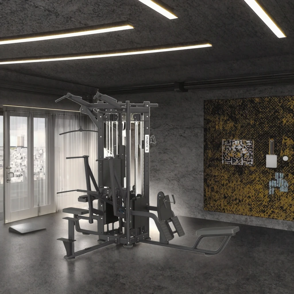 Commercial Steel 8-Station Multi Gym, Multifunctional Fitness Equipment