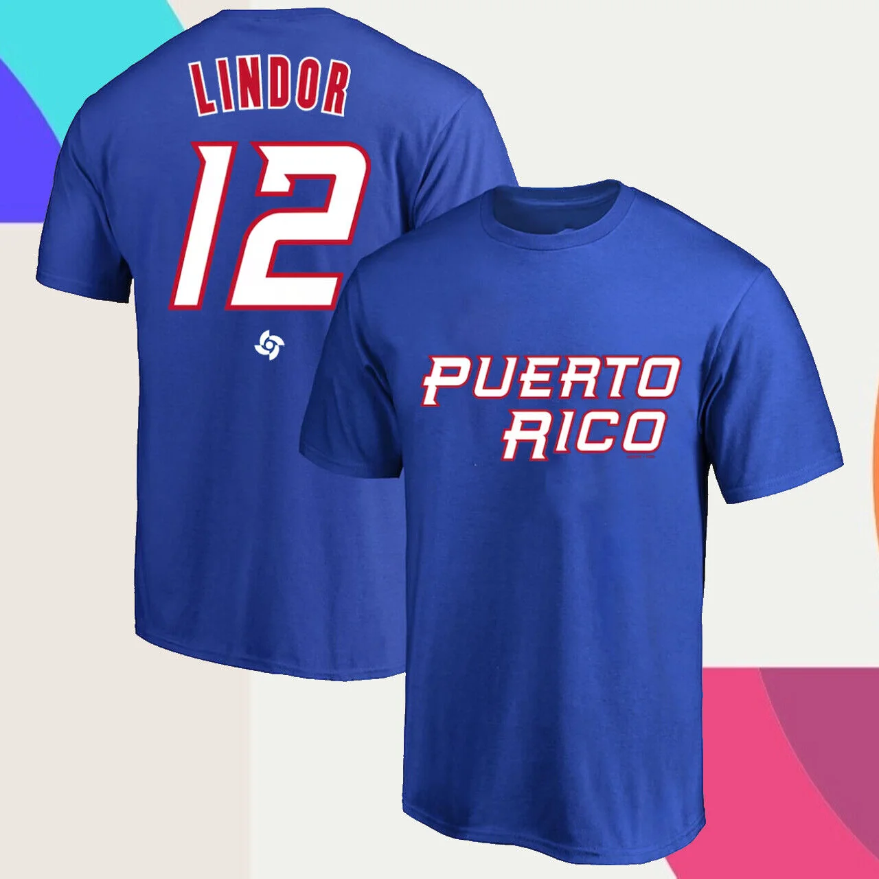 

Lindor Пуэрто-Рико Бейсбол легенды 2023 Мир Бейсбол Классическая футболка