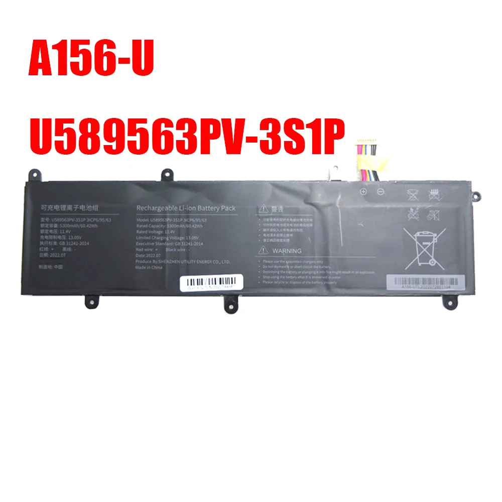 Laptop Battery A156-U U589563PV-3S1P 11.4V 5300MAH 60.42WH 10PIN 9Lines New