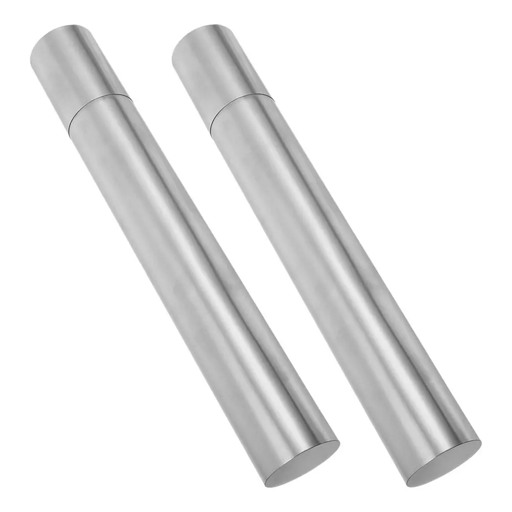 2pcs Stainless Steel Document Tube: Certificate Holder For Birth Certificates Diplomas Posters Portable Waterproof