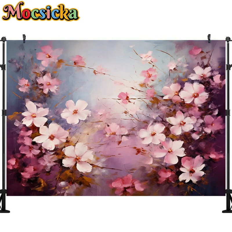 Mocsicka Hand Painting Flower Photography Background Oil Style Adult Potrait Newborn Pregant Photocall Backdrop Decor Props