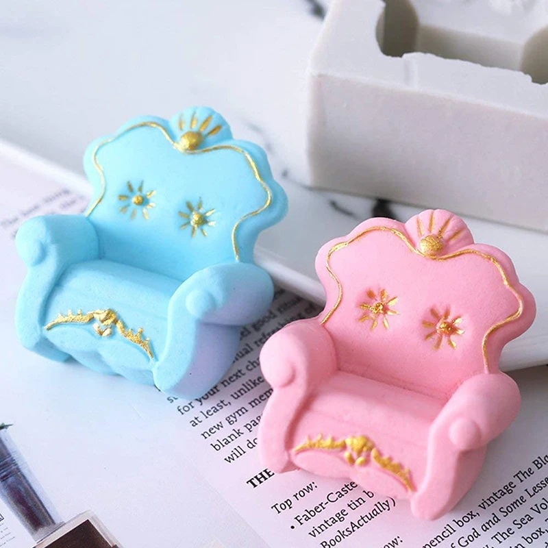 3D Sofa Chair Silicone Mold European Style Furniture Cake Decorating Tools Fondant Chocolate Candy Gum Paste Soap Mould Kitchen