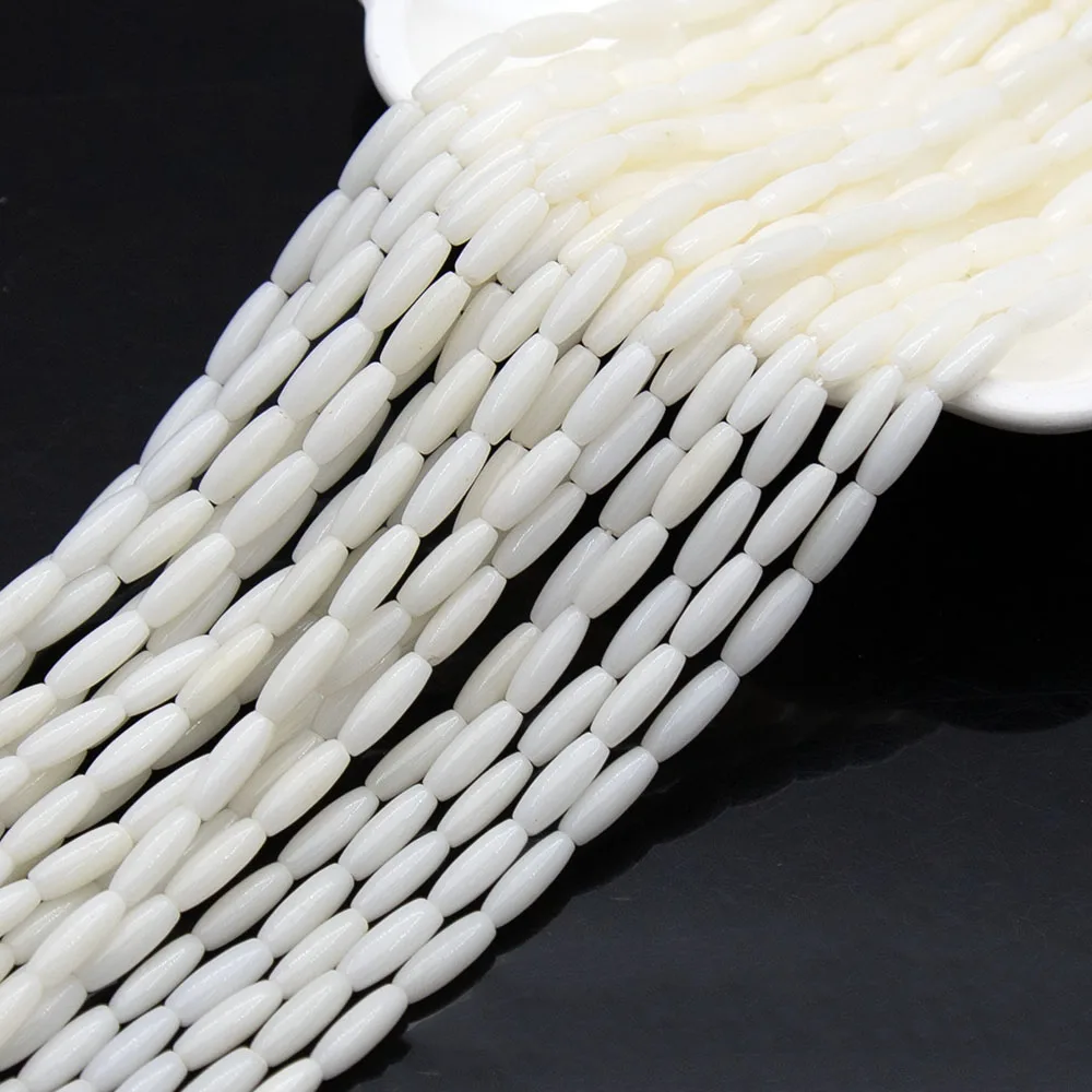 3x9 مللي متر الأرز على شكل تقليد المرجان فضفاض خزر عازل ستراند اللون الأبيض للمجوهرات عقد دي اي واي أساور اكسسوارات