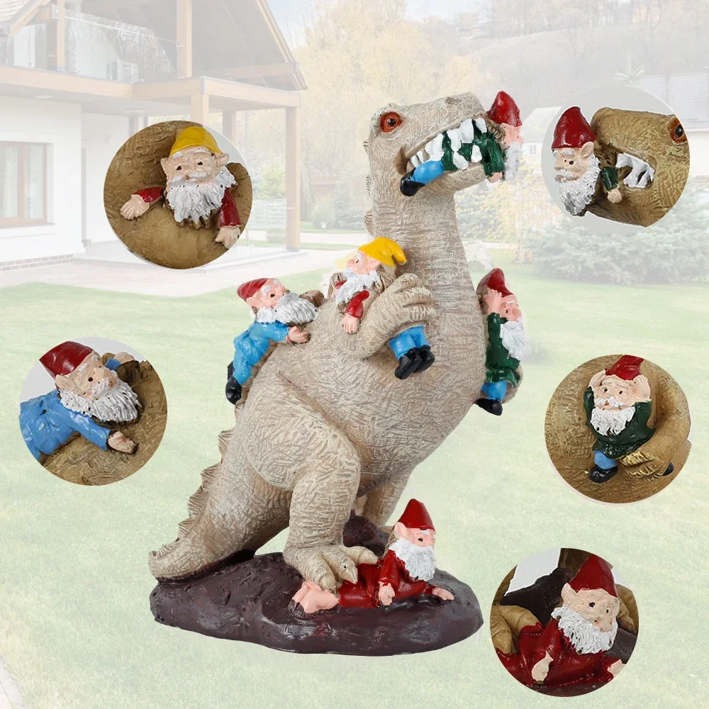 Multiple Sculptures Garden Dinosaurs Gnomes Animals Yard Resin Decor Landscape Funny Artificial Art Wall-mounted Bear Napping