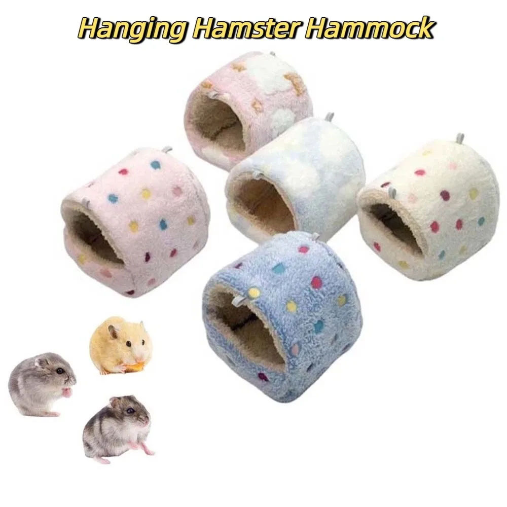 

Coral Fleece Hanging Hamster Hammock Catoon Pattern Squirrel Cage Nest Hanging Squirrel Sleeping Bag Comfortable