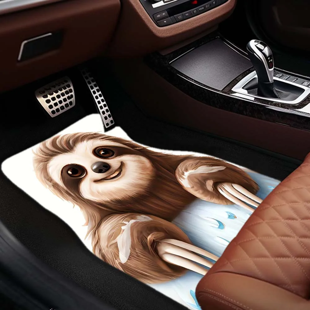 Set Of Four Versatile Car Floor Mats Featuring Timeless Designs, A Laid-Back Vibe, And Adorable Animal Motifs - Made From High-Q