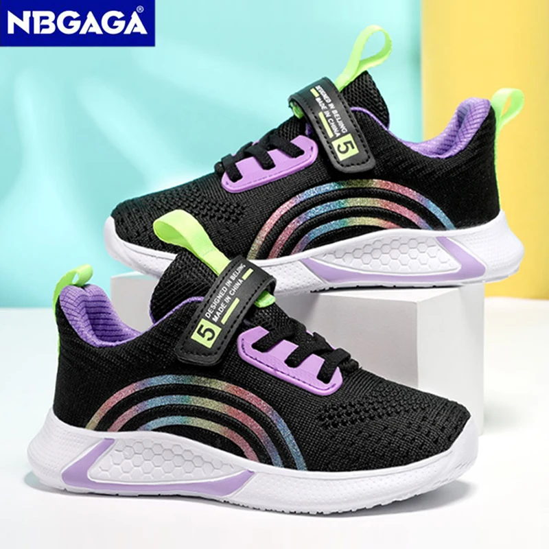 

Cute Girls Casual Shoes Breathable Mesh Sneakers Student Kids Fashion Sport Shoes Children's Tenis Running