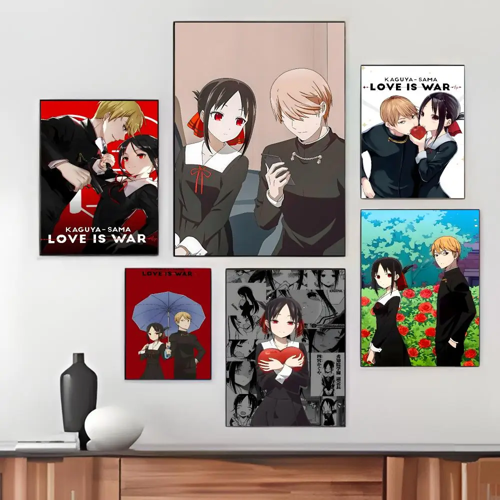 Anime Kaguya sama Love is War Poster Pegatina artistica HD autoadhesiva impermeable para salon dormitorio