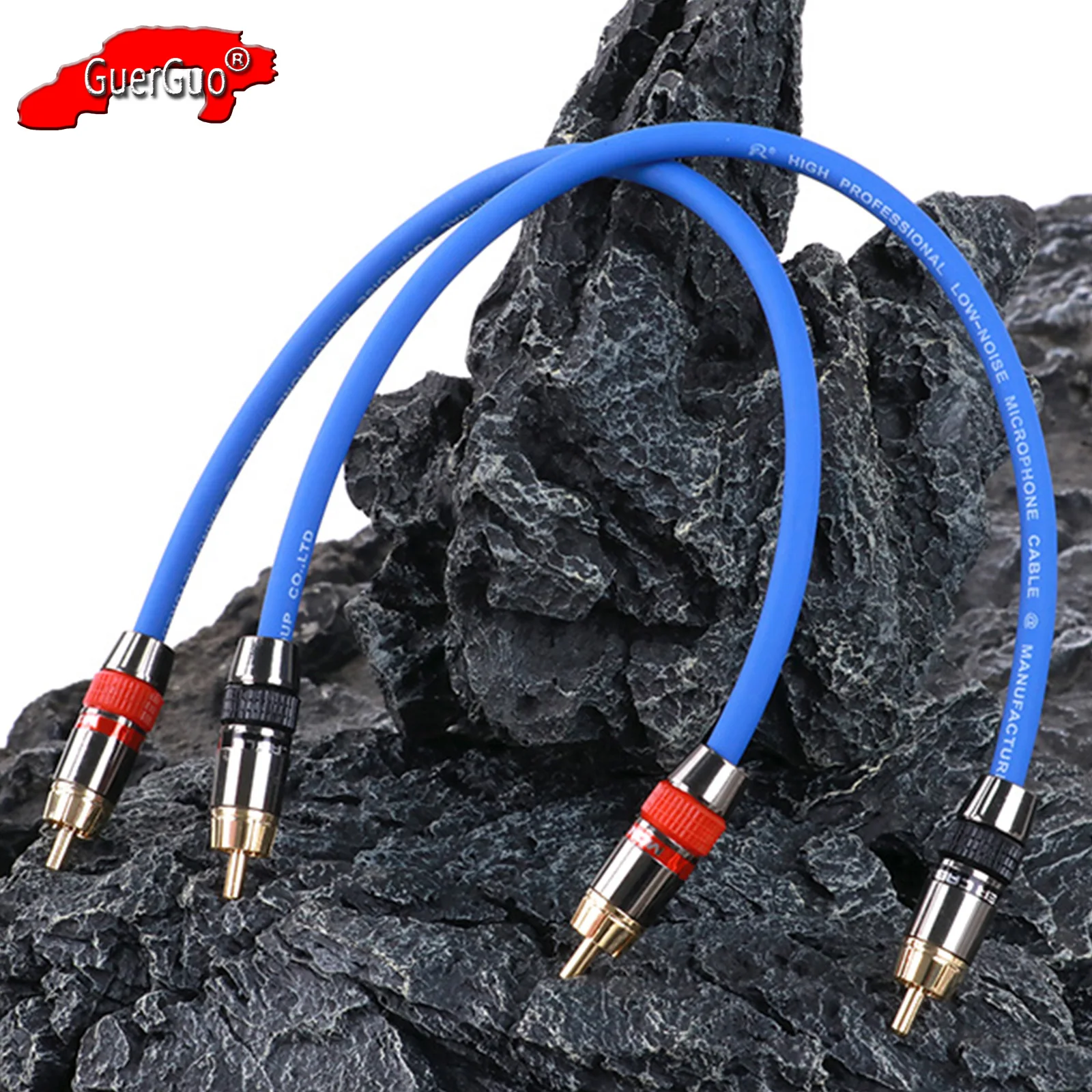 1Pair RCA Male to Male Audio Extension Cable,Shielded Gold Plated RCA Male to Male Stereo Jack for Home Theater Amp Speaker