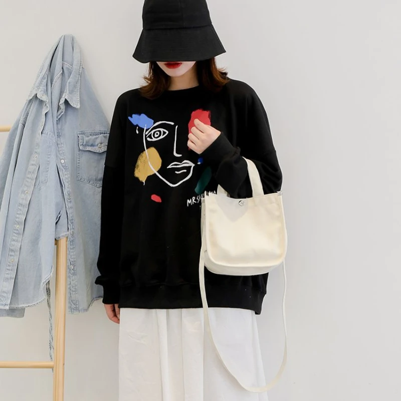 

Новинка Осень 2023, Высококачественная модная сумка через плечо, повседневная трендовая сумка через плечо, вместительная однотонная универсальная Холщовая Сумка