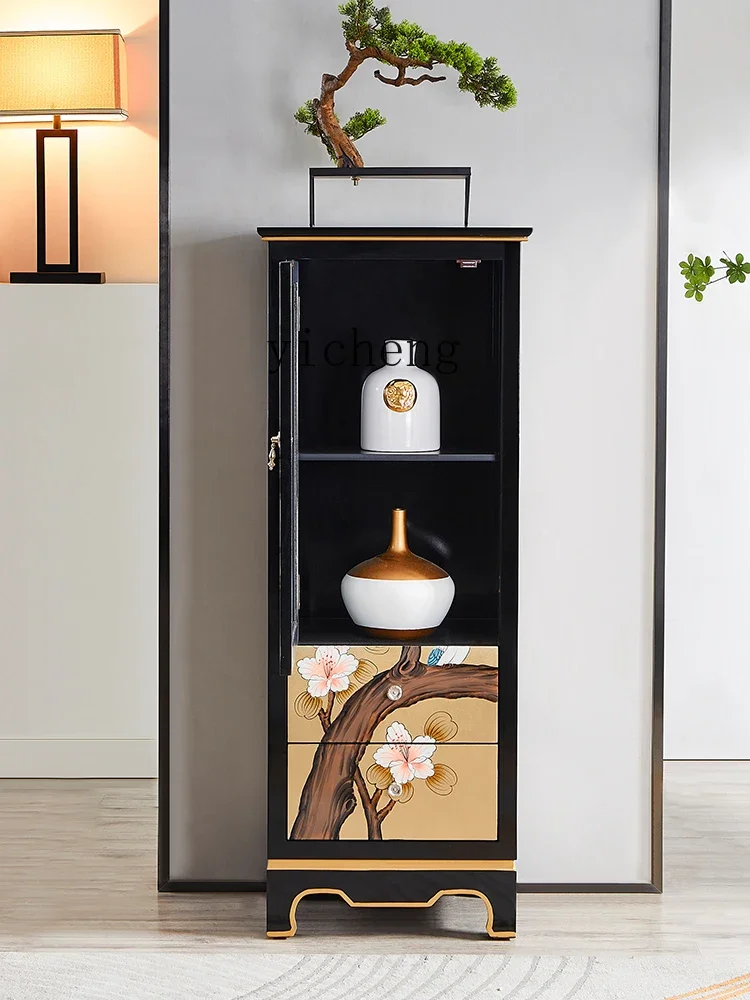i10.9-New Chinese Style Sideboard Narrow One Wall High Cabinet Storage Wine Cabinet Light Luxury