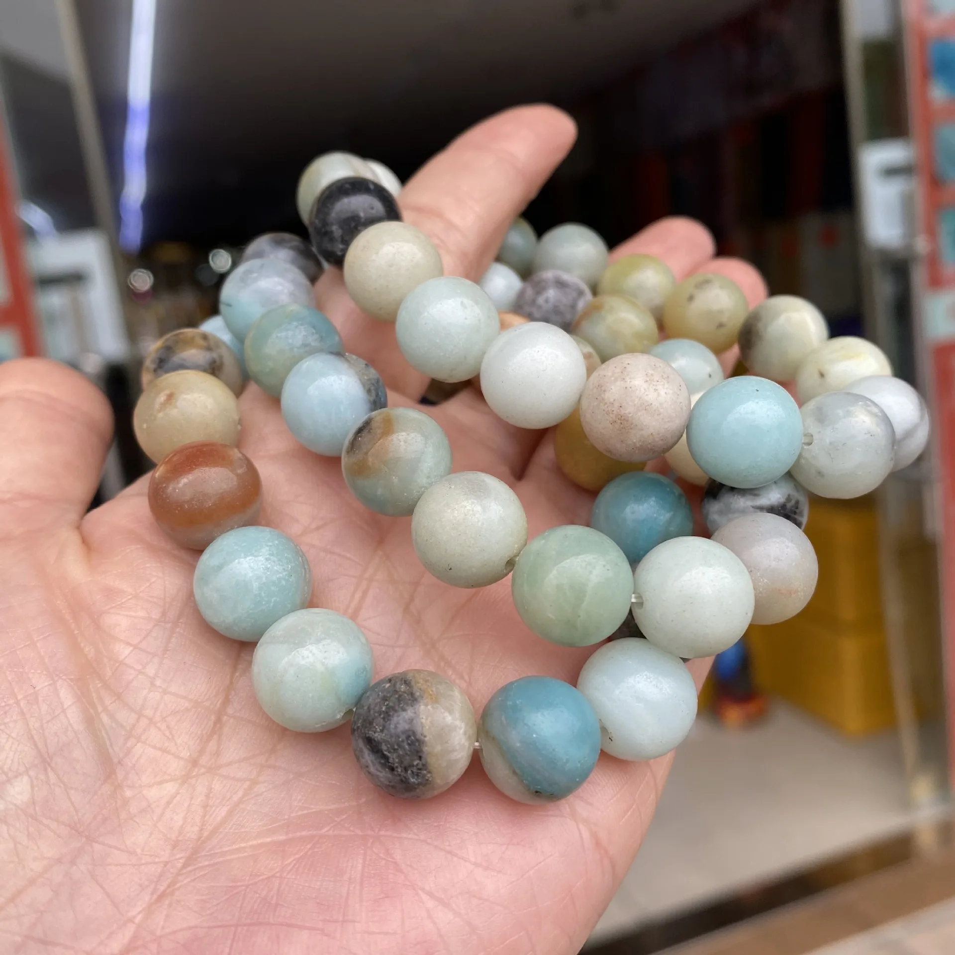 Handmade Amazonite Beaded Bracelets Natural Stone Bracelets Women Men Craft Brcelets Bangles For Girls Lovers Lucky Gifts