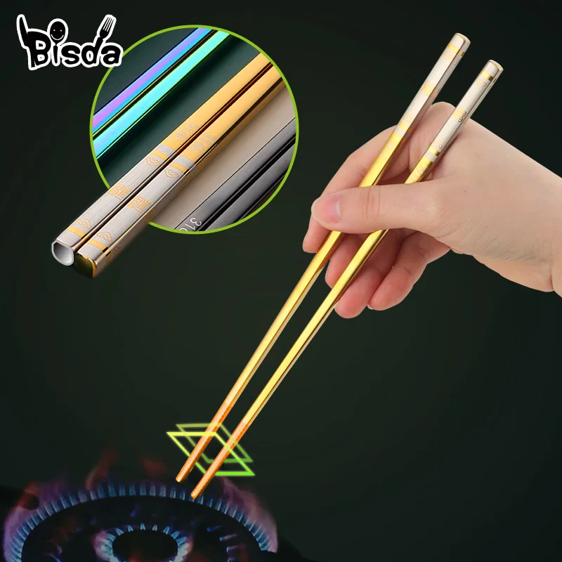 5/10Pairs Sushi Lasergravure Koreaanse Metalen Hashi Eetstokjes Set Met Geschenkdoos Black Chinese Eten Voedsel Chop sticks Servies