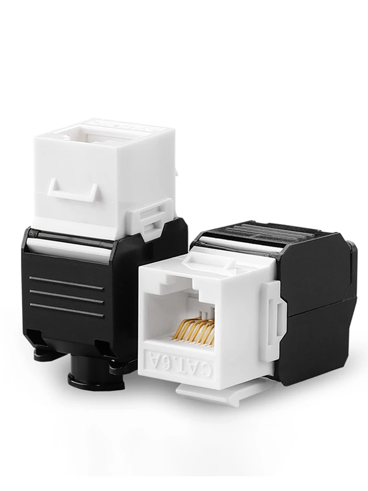 ZoeRax 1PCS Cat8 Cat7 Cat6a RJ45 Keystone Jack |   Żeńskie gniazdo UTP o kącie 180 stopni, do zakończenia bez użycia narzędzi |   Sieciowy adapter Ethernet — zdjęcie 2