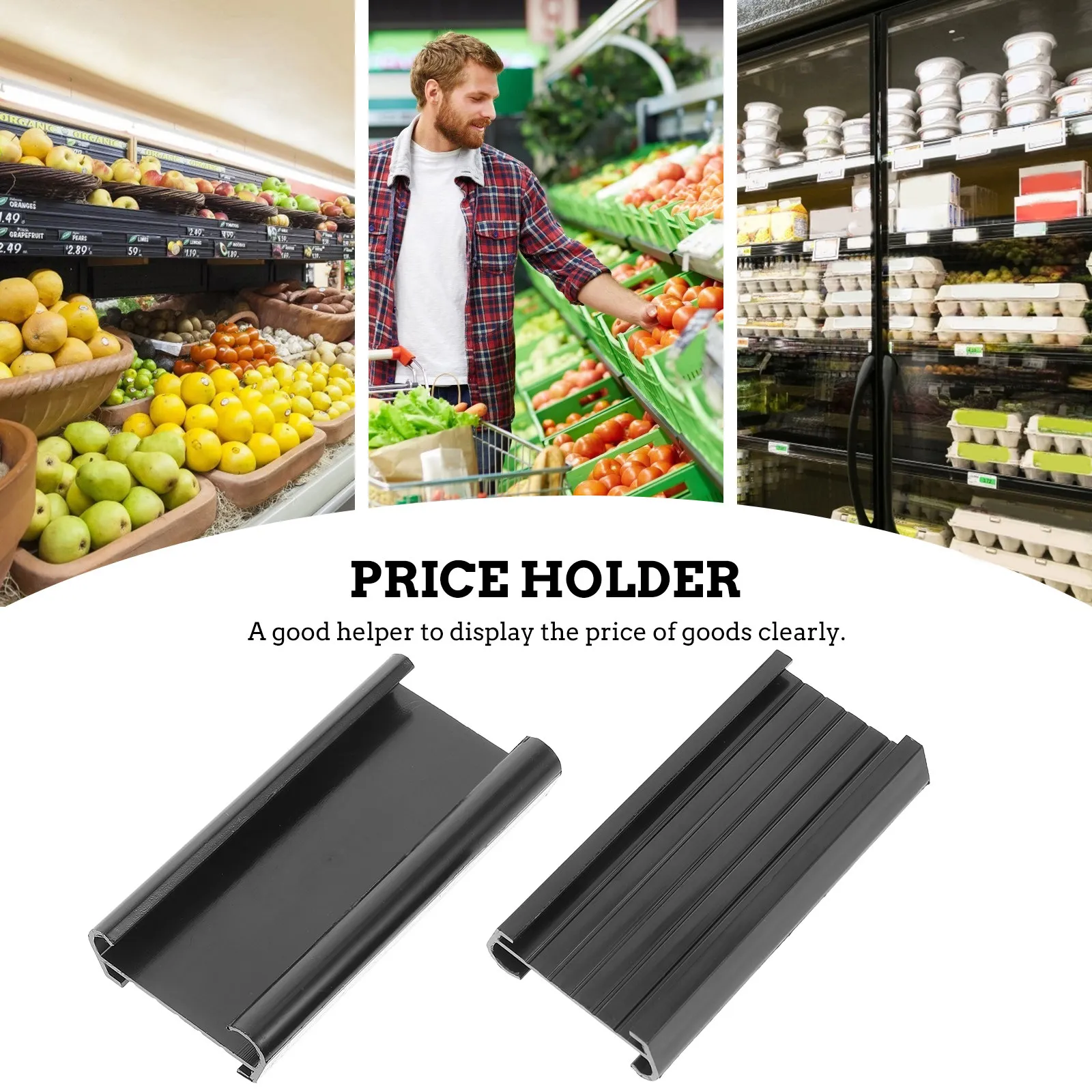 12Pcs Plastic Label Holder Wire Shelf Display Clips Merchandising Sign Holders Shelf Tags Wire Rack Organization