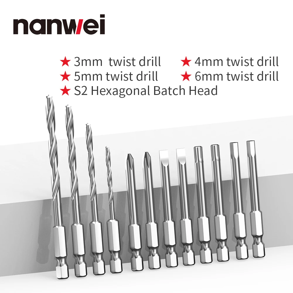 NANWEI Mini 12V Brushless Impact Drill Multifunctional Screwdriver Type-C Charging Interface