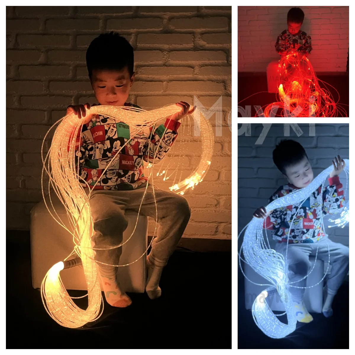 Snoezelen Sensory Optic Fibre Lights Sensory Side Sparkle Complete Kit Sensory Light for Autism