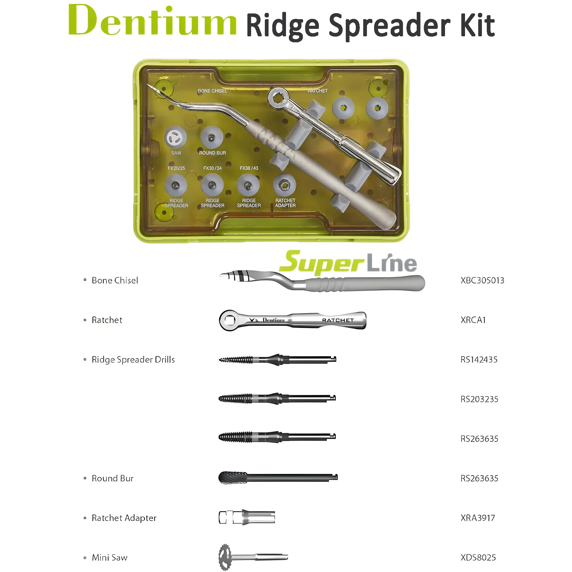 Original Dental Dentium Ridge Spreader Kit Dental Implant Surgecial kit Dentium RS kit Dental Implant Surgical Tools for Dentist