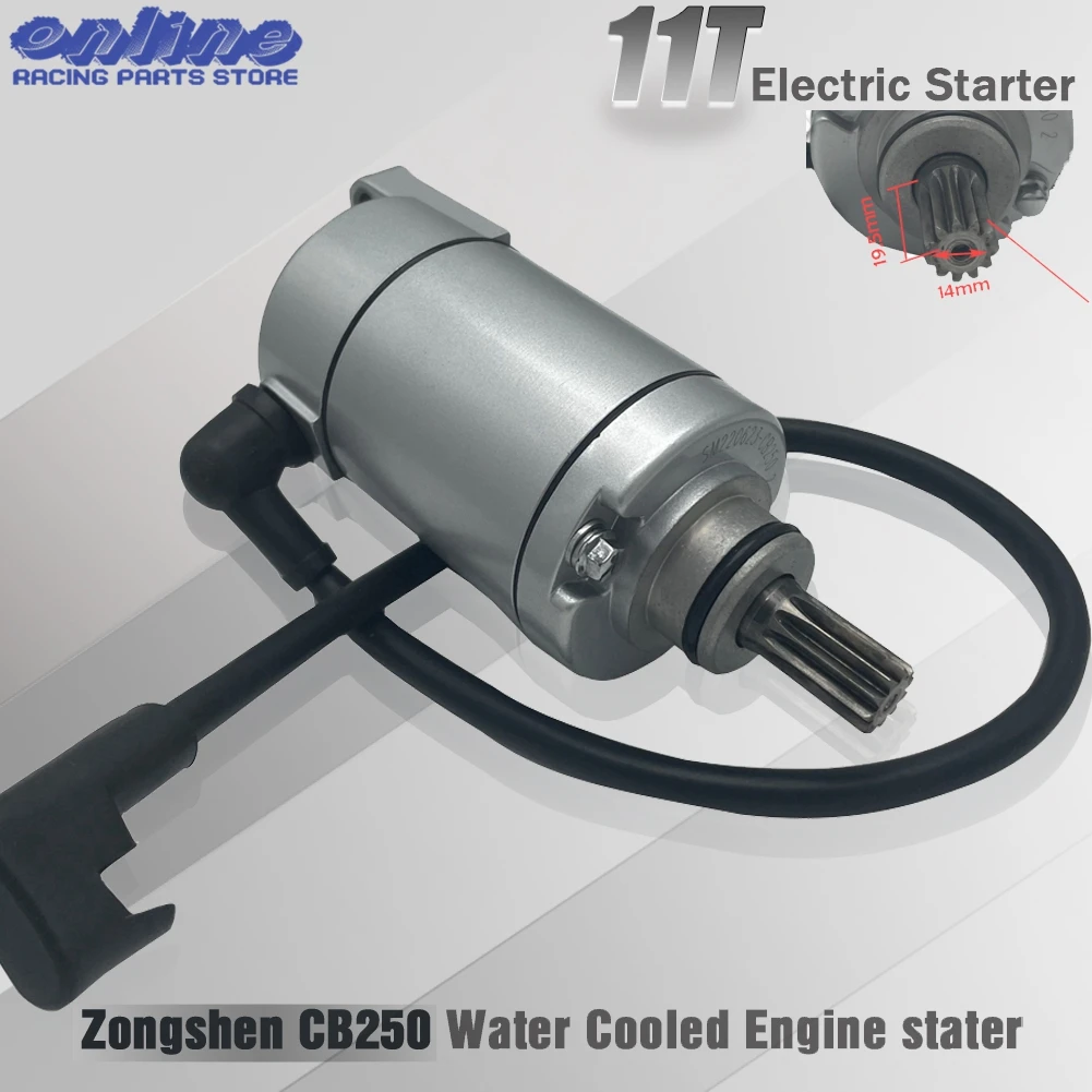 

Zongshen CB250 Water Cooled Engine stater 11T Electric Starter Motor Fit Kayo Apollo Bosuer Xmotos 250cc Dirt Bike Motocross