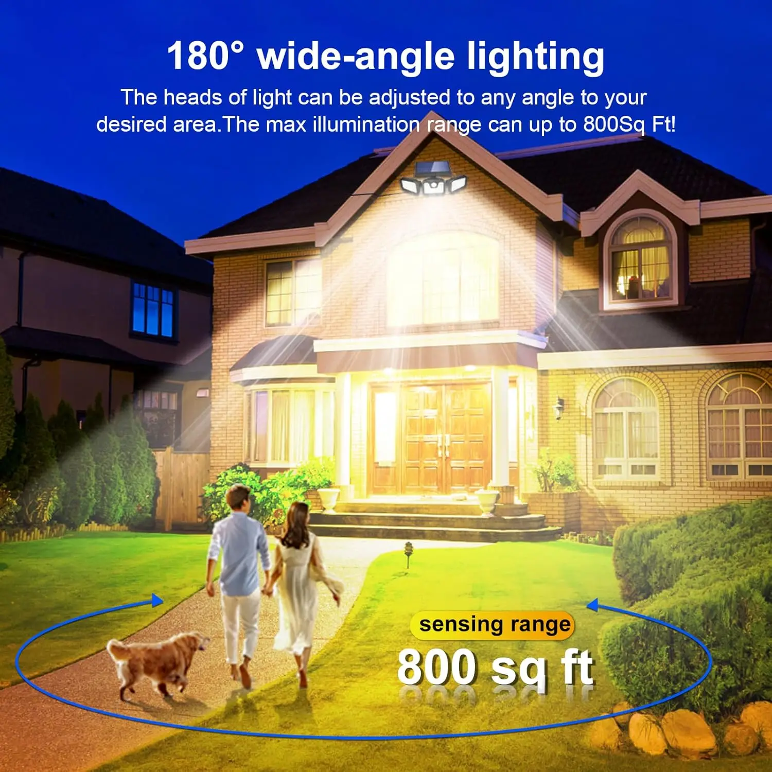 3 Head Solar Lights Outdoor Waterproof Motion Sensor Light 300° Illumination Led Solar Flood Lights Wall Lamp Garden Yard Patio