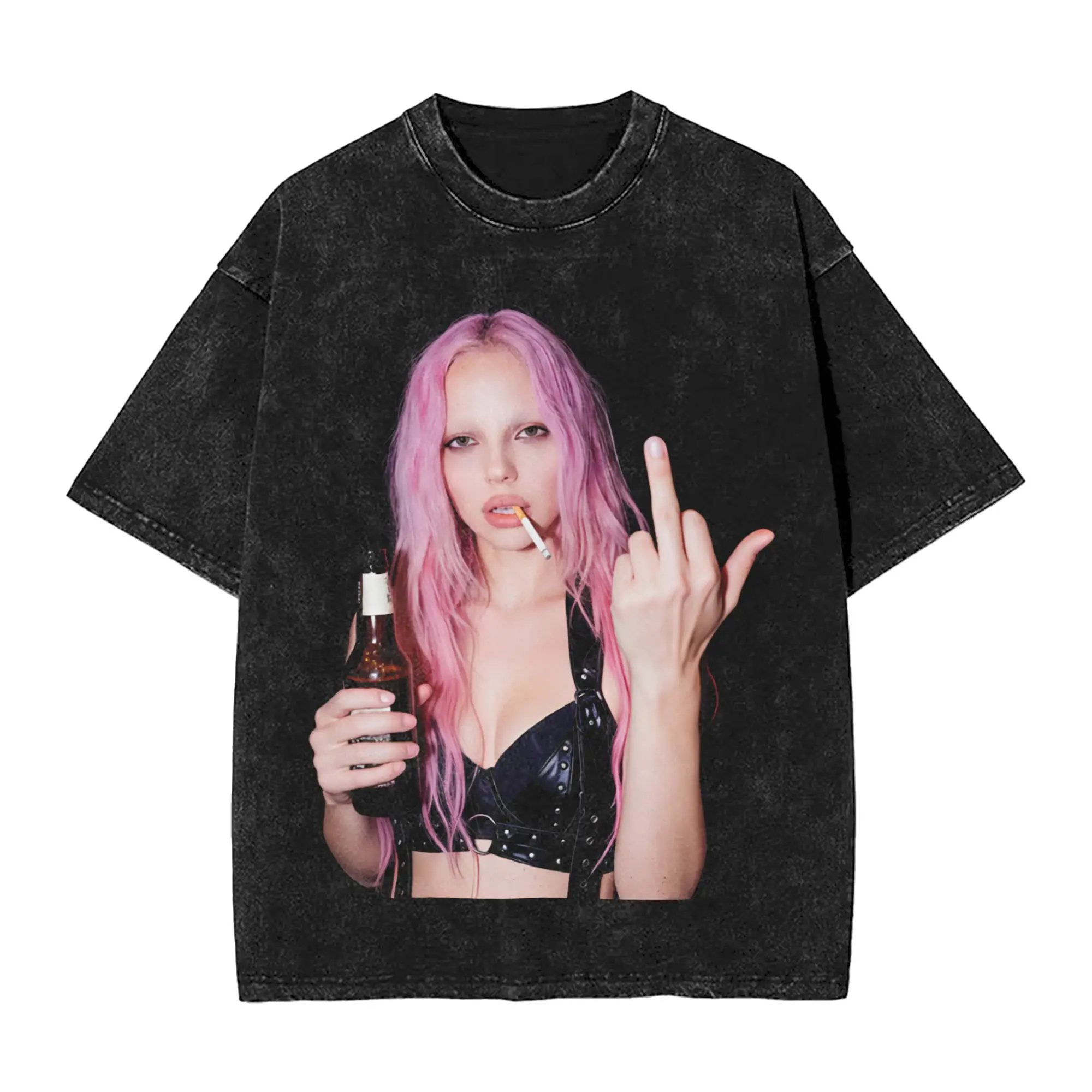 A-Adela  Flipping It T Shirt Hip Hop Washed Short Sleeve Harajuku T-Shirts  Vintage for Men Women Tops Streetwear Printed Tees