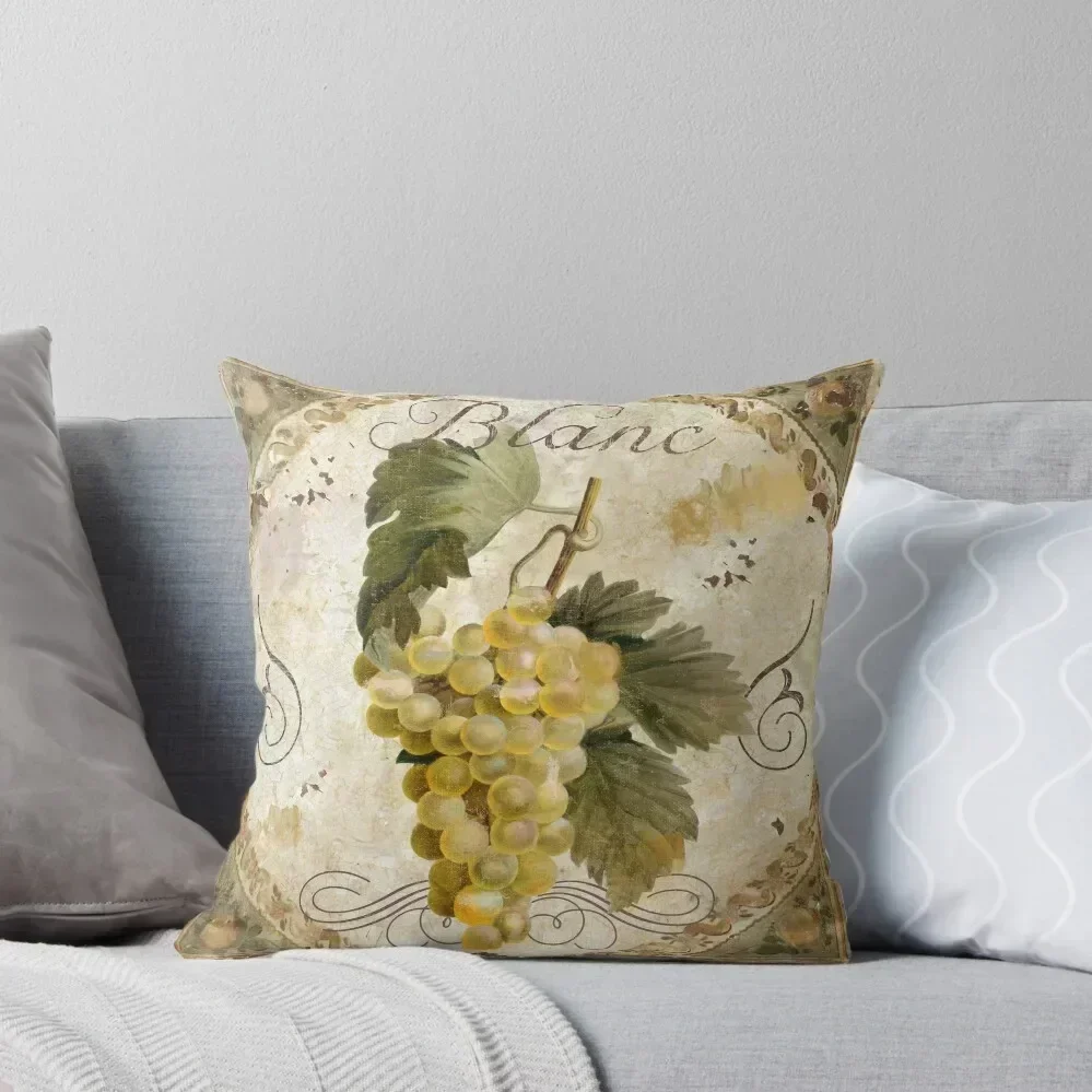 Mesa toscana Chablis Blanc vino uvas almohada adornos navideños 2025 cojines decorativos almohada